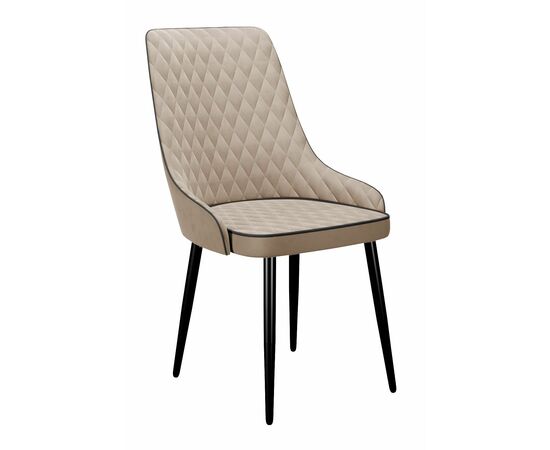 Стул DikLine 305 микровелюр Z128 бежевый/ ножки черные | Интернет магазин мебели и декора LifeDekor