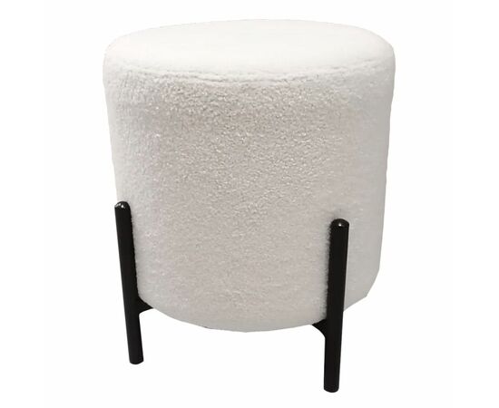 Стул-пуф Otis белый, искусственный мех, изображение 2 | Интернет магазин мебели и декора LifeDekor