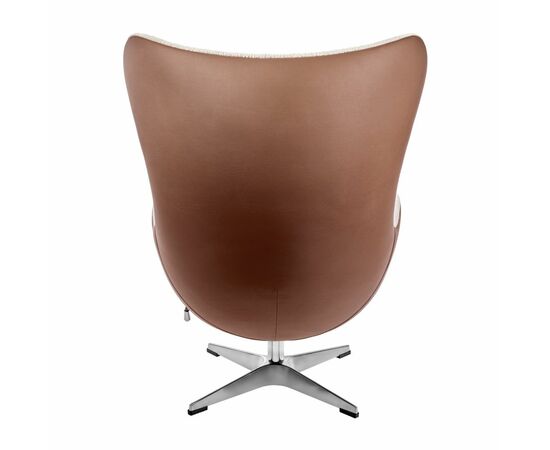 Кресло EGG STYLE CHAIR коричневый, белый, экокожа, изображение 4 | Интернет магазин мебели и декора LifeDekor