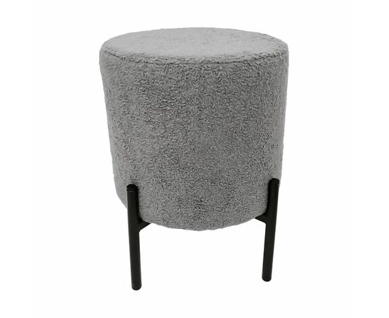 Стул-пуф Otis светло-серый, искусственный мех, изображение 2 | Интернет магазин мебели и декора LifeDekor