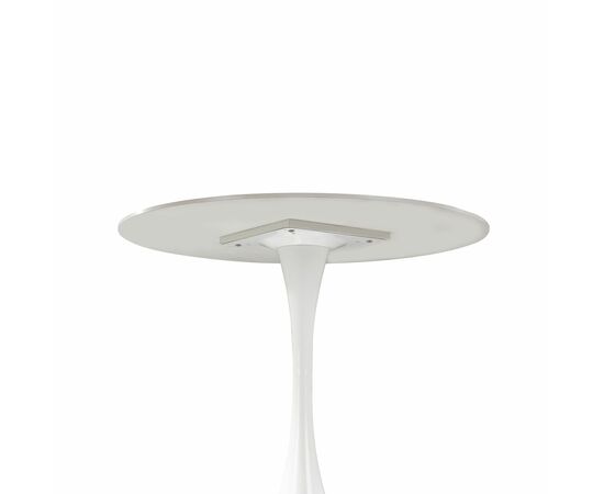 Стол Tulip D90, столешница керамика белый мрамор /опора белый, изображение 2 | Интернет магазин мебели и декора LifeDekor