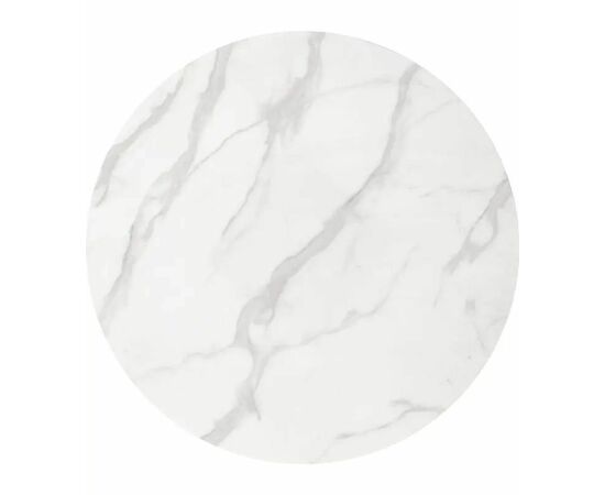 Стол Tulip D90, столешница керамика белый мрамор /опора золото, изображение 3 | Интернет магазин мебели и декора LifeDekor