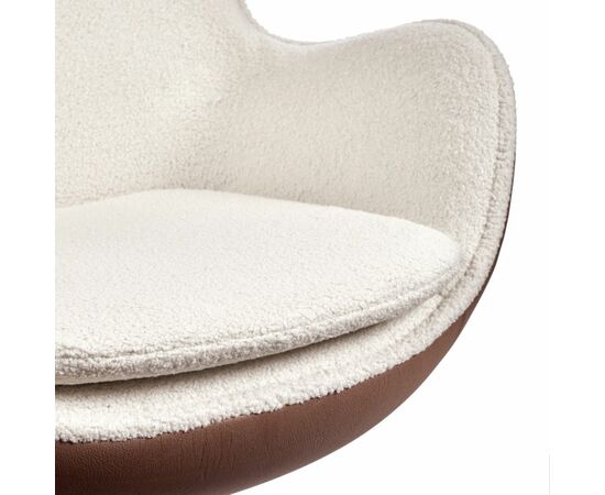 Кресло EGG STYLE CHAIR коричневый, белый, экокожа, изображение 6 | Интернет магазин мебели и декора LifeDekor