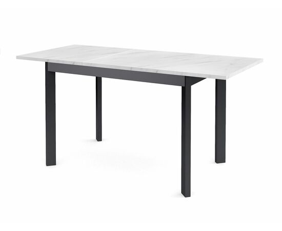 Стол Dikline L110 Мрамор белый (ЛДСП EGGER)/Опоры черный, изображение 2 | Интернет магазин мебели и декора LifeDekor