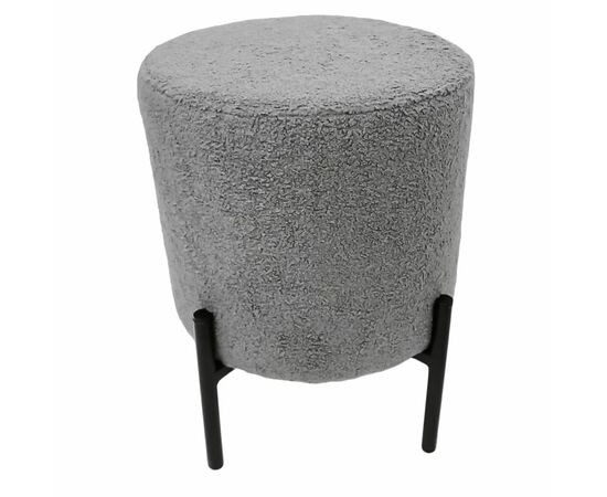 Стул-пуф Otis светло-серый, искусственный мех | Интернет магазин мебели и декора LifeDekor