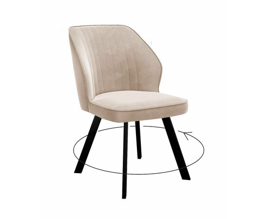 Стул DikLine 232 поворотный B03 BEIGE, ножки черные | Интернет магазин мебели и декора LifeDekor