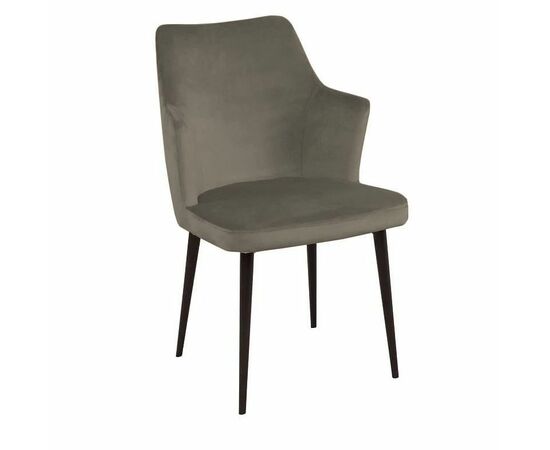 Стул с подлокотниками Hunt, бархат 03 / чёрный конус | Интернет магазин мебели и декора LifeDekor