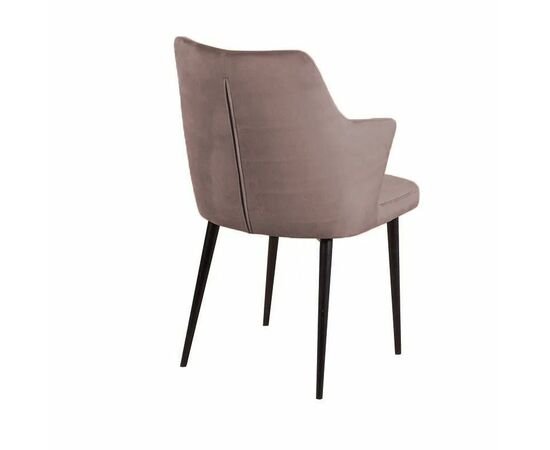 Стул с подлокотниками Hunt, бархат пепельно-бежевый 25 / чёрный конус, изображение 4 | Интернет магазин мебели и декора LifeDekor