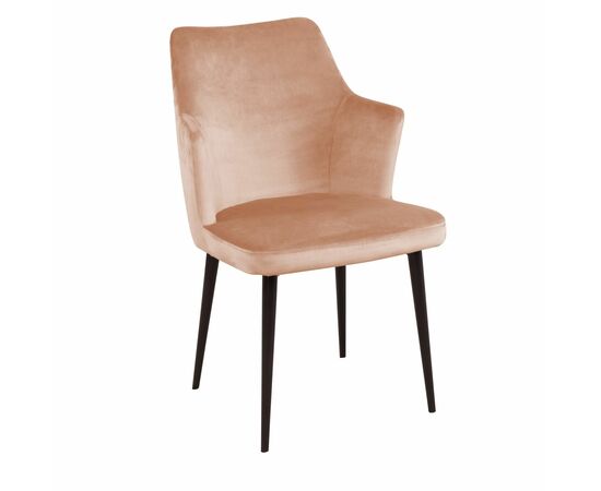 Стул с подлокотниками Hunt, бархат бежевый 5 / чёрный конус, изображение 2 | Интернет магазин мебели и декора LifeDekor
