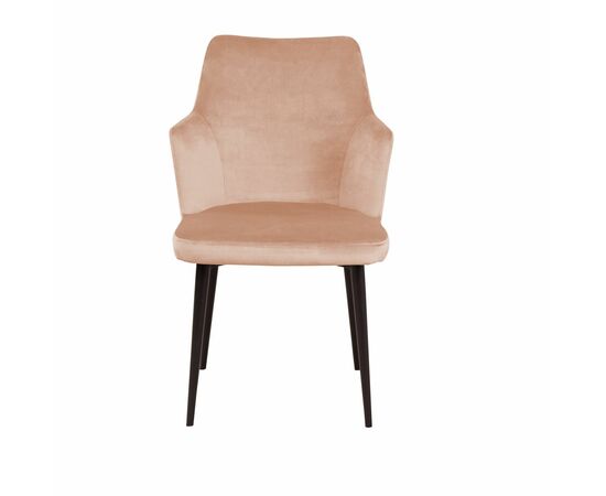 Стул с подлокотниками Hunt, бархат бежевый 5 / чёрный конус, изображение 3 | Интернет магазин мебели и декора LifeDekor