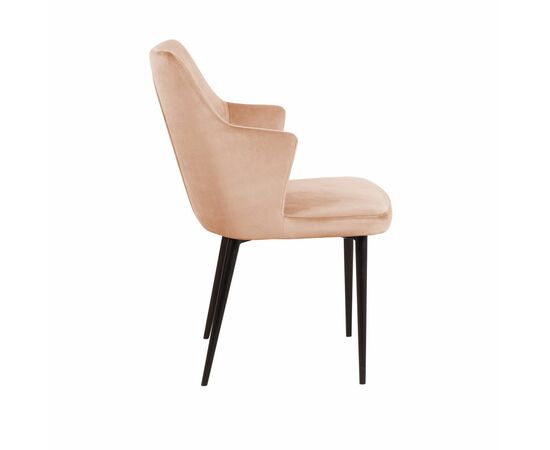 Стул с подлокотниками Hunt, бархат бежевый 5 / чёрный конус, изображение 4 | Интернет магазин мебели и декора LifeDekor