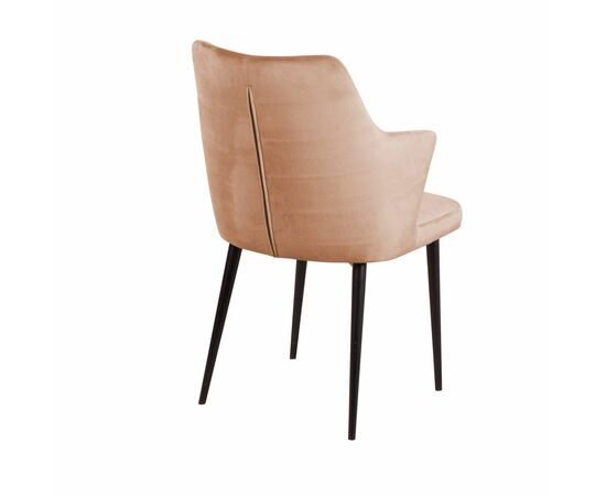 Стул с подлокотниками Hunt, бархат бежевый 5 / чёрный конус, изображение 5 | Интернет магазин мебели и декора LifeDekor