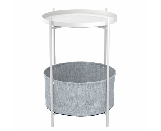 Стол журнальный Берген рогожка 82/82/белый муар | Интернет магазин мебели и декора LifeDekor