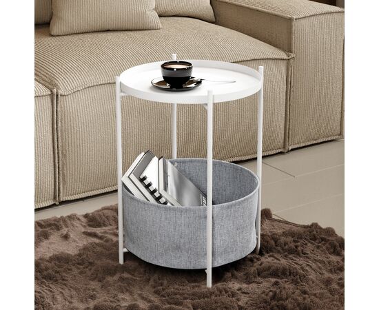Стол журнальный Берген рогожка 82/82/белый муар, изображение 6 | Интернет магазин мебели и декора LifeDekor