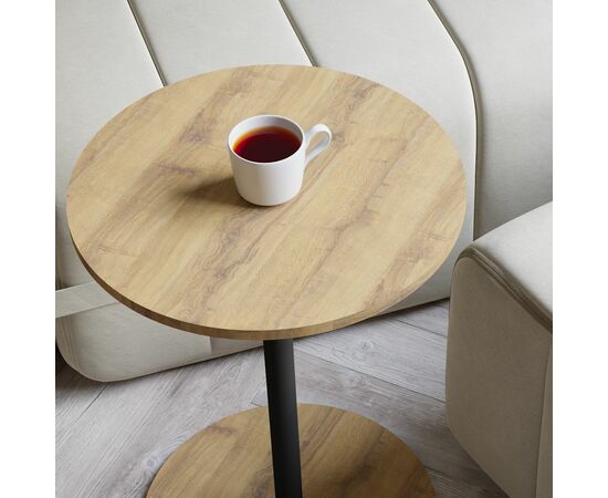 Стол журнальный Кат дуб вотан/черный, изображение 3 | Интернет магазин мебели и декора LifeDekor