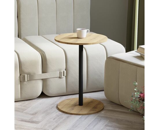 Стол журнальный Кат дуб вотан/черный, изображение 8 | Интернет магазин мебели и декора LifeDekor