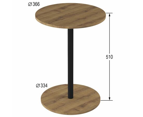 Стол журнальный Кат дуб вотан/черный, изображение 6 | Интернет магазин мебели и декора LifeDekor