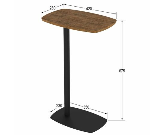 Стол придиванный Дей дуб американский/черный, изображение 2 | Интернет магазин мебели и декора LifeDekor