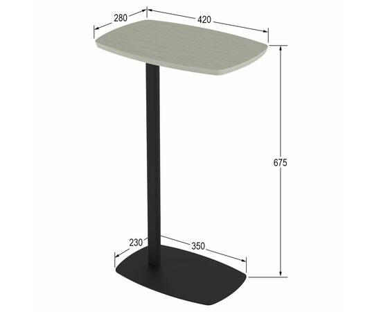 Стол придиванный Дей дуб жемчужный/черный, изображение 2 | Интернет магазин мебели и декора LifeDekor