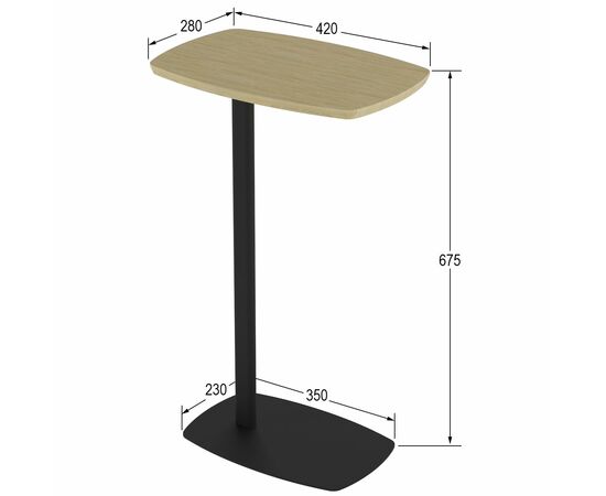 Стол придиванный Дей дуб янтарный/черный, изображение 2 | Интернет магазин мебели и декора LifeDekor