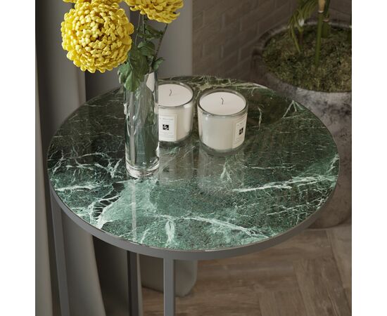 Стол придиванный Остин УФ зеленый мрамор/черный, изображение 5 | Интернет магазин мебели и декора LifeDekor