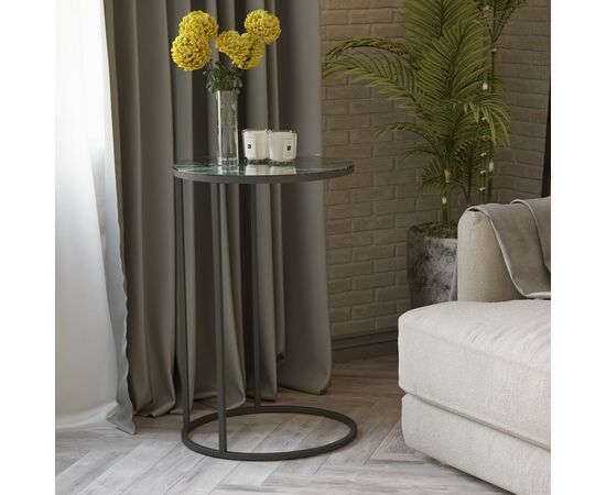 Стол придиванный Остин УФ зеленый мрамор/черный, изображение 8 | Интернет магазин мебели и декора LifeDekor