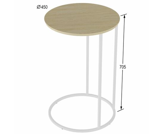 Стол придиванный Остин дуб янтарный/белый, изображение 4 | Интернет магазин мебели и декора LifeDekor