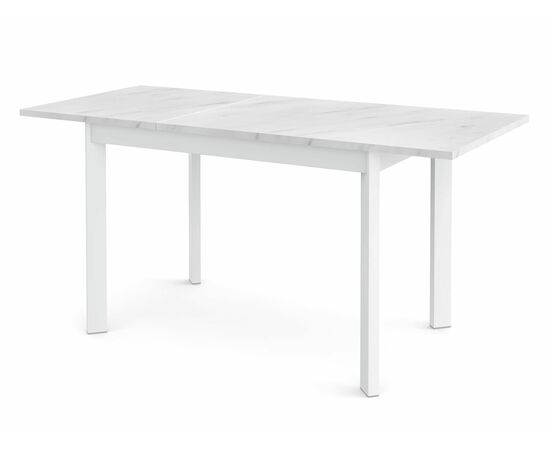 Стол Dikline L110 Мрамор белый (ЛДСП EGGER)/Опоры белый, изображение 2 | Интернет магазин мебели и декора LifeDekor
