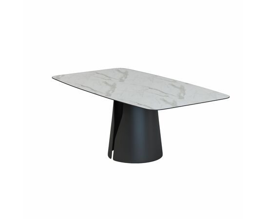 Стол овальный GIO 180, керамика матовая, белая, изображение 3 | Интернет магазин мебели и декора LifeDekor