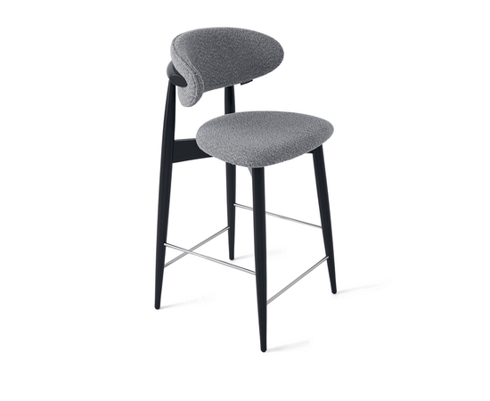 Стул Glory полубарный серый, опора бук черный | Интернет магазин мебели и декора LifeDekor