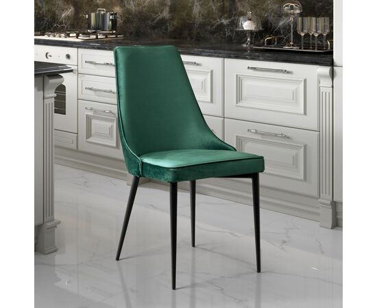 Стул Oliver, бархат зелёный 19/ чёрный конус, изображение 5 | Интернет магазин мебели и декора LifeDekor