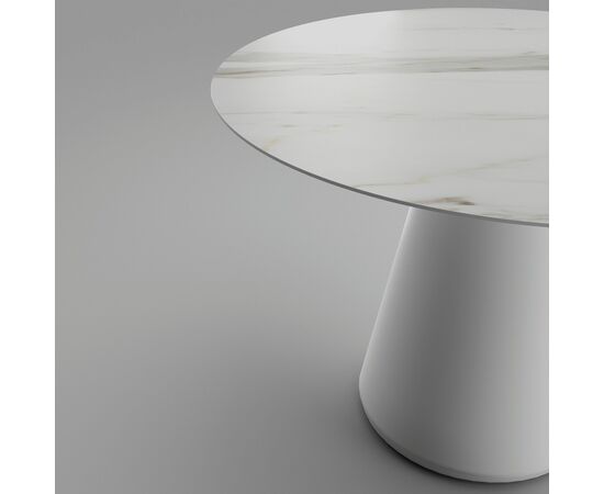 Стол круглый Ikon 100, керамика матовая, белая, изображение 2 | Интернет магазин мебели и декора LifeDekor