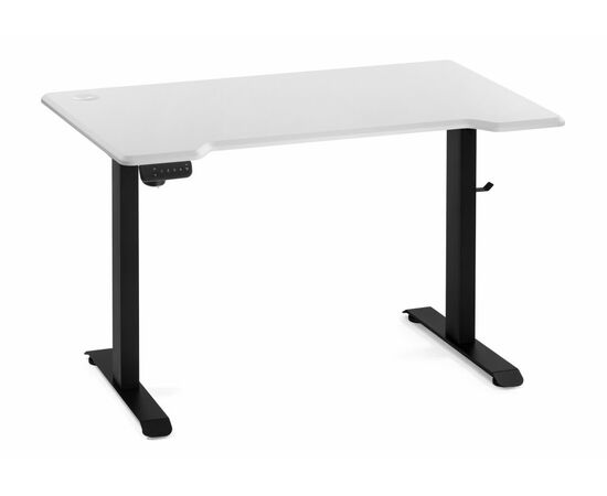 Компьютерный стол Маркос с механизмом подъема 120х75х75 белая шагрень / черный, изображение 2 | Интернет магазин мебели и декора LifeDekor