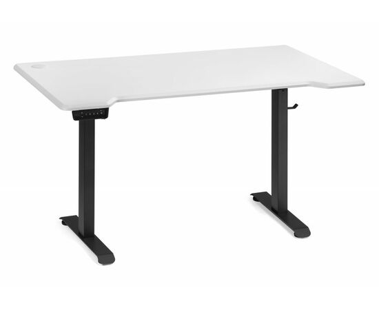 Компьютерный стол Маркос с механизмом подъема 140х80х75 белая шагрень / черный, изображение 2 | Интернет магазин мебели и декора LifeDekor