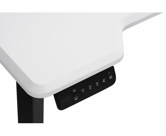 Компьютерный стол Маркос с механизмом подъема 140х80х75 белая шагрень / черный, изображение 3 | Интернет магазин мебели и декора LifeDekor