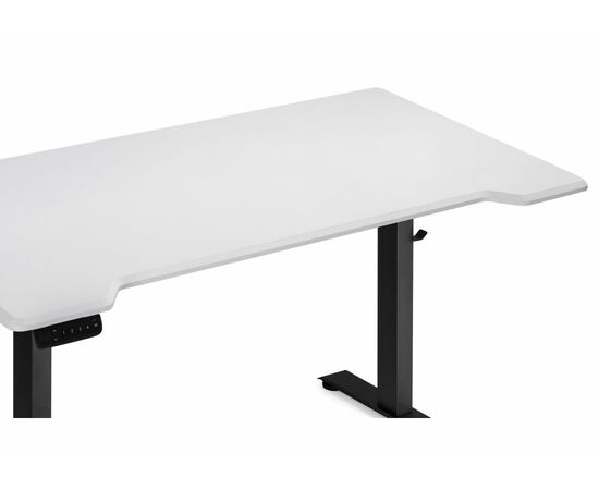 Компьютерный стол Маркос с механизмом подъема 140х80х75 белая шагрень / черный, изображение 4 | Интернет магазин мебели и декора LifeDekor