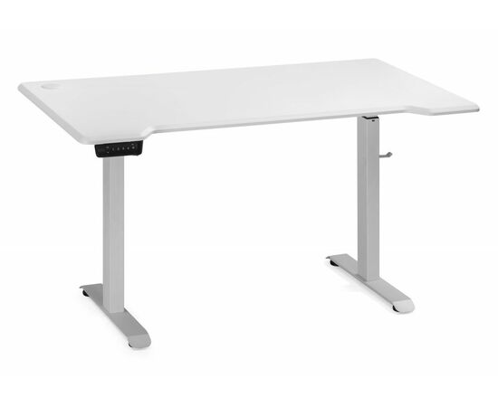 Компьютерный стол Маркос с механизмом подъема 140х80х75 белый / шагрень белая, изображение 2 | Интернет магазин мебели и декора LifeDekor