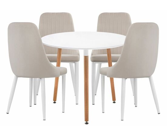 Обеденная группа Уин 80 white / beige | Интернет магазин мебели и декора LifeDekor