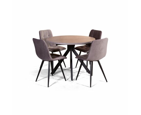 Стол круглый Corfu раздвижной  (100+40) камень темный, изображение 5 | Интернет магазин мебели и декора LifeDekor