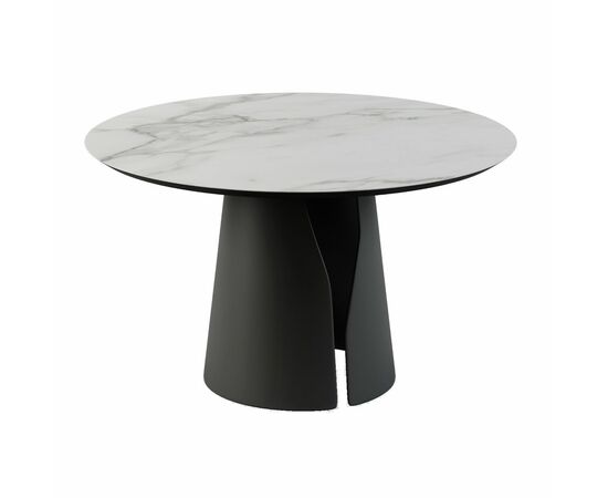 Стол круглый Giano 100, керамика матовая, белая | Интернет магазин мебели и декора LifeDekor
