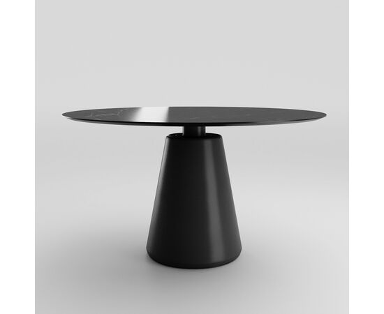 Стол круглый Ikon 120, керамика глянцевая, черная | Интернет магазин мебели и декора LifeDekor