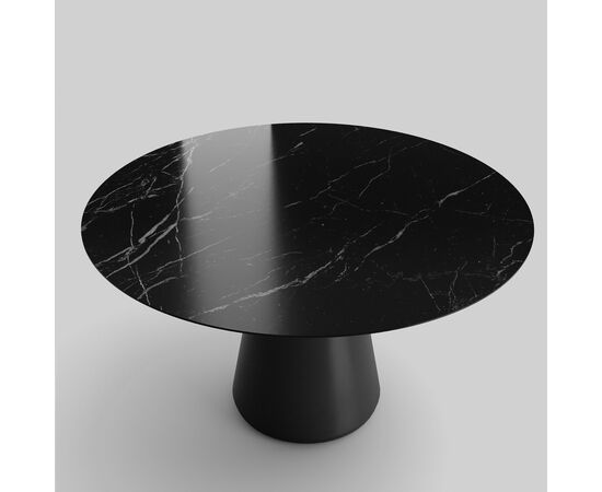 Стол круглый Ikon 120, керамика глянцевая, черная, изображение 2 | Интернет магазин мебели и декора LifeDekor