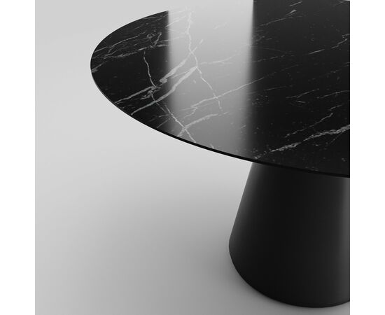 Стол круглый Ikon 120, керамика глянцевая, черная, изображение 4 | Интернет магазин мебели и декора LifeDekor