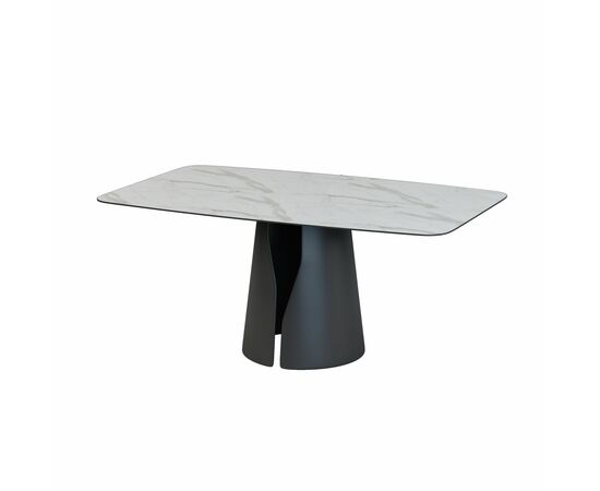 Стол овальный GIO 160, керамика матовая, белая | Интернет магазин мебели и декора LifeDekor