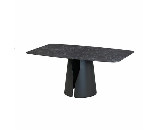 Стол овальный GIO 160, керамика матовая, черная | Интернет магазин мебели и декора LifeDekor