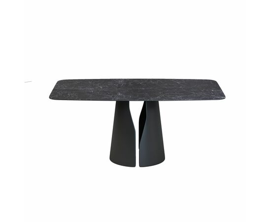 Стол овальный GIO 160, керамика матовая, черная, изображение 2 | Интернет магазин мебели и декора LifeDekor