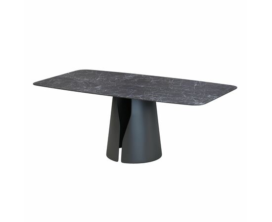 Стол овальный GIO 180, керамика матовая, черная | Интернет магазин мебели и декора LifeDekor