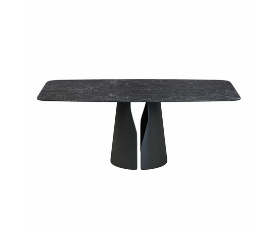 Стол овальный GIO 180, керамика матовая, черная, изображение 2 | Интернет магазин мебели и декора LifeDekor