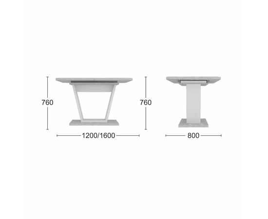 Стол обеденный Verona (120+40) дуб эвок прибрежный/глиняный серый, изображение 8 | Интернет магазин мебели и декора LifeDekor