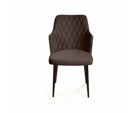 Стул с подлокотниками Hunt ромб, бархат антрацит 14 / чёрный конус, изображение 3 | Интернет магазин мебели и декора LifeDekor